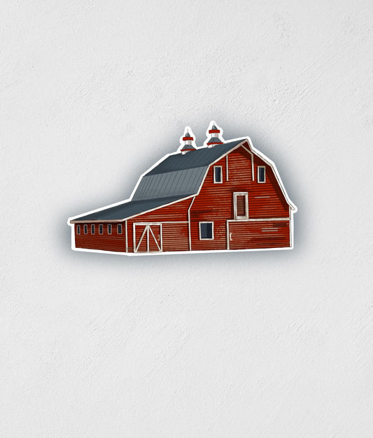 Red Barn Sticker: Waterproof Laptop Decal (3" x 1.7")