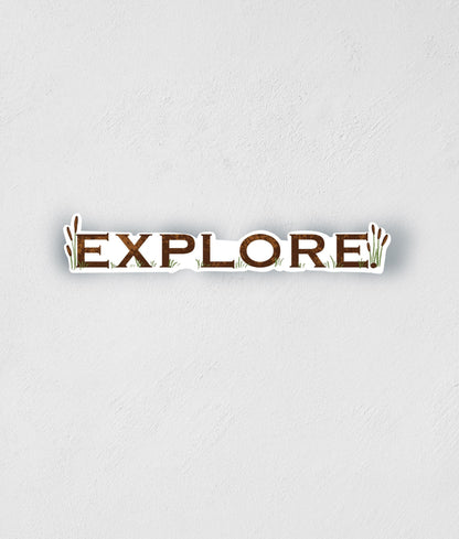 Explore Sticker: Waterproof Nature Decal for Water Bottles
