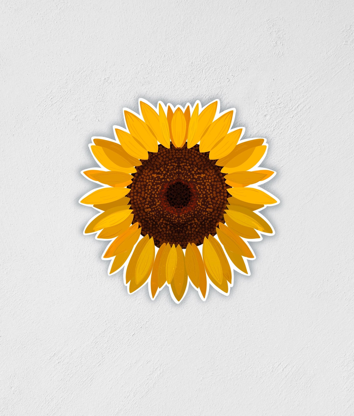 Waterproof Sunflower Sticker: Hand-Drawn Decal (3x3")