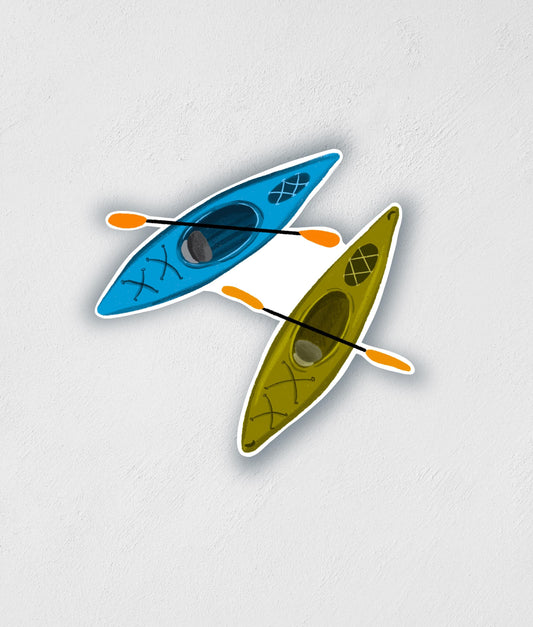 Kayaks Sticker: Waterproof Lake Life Decal (3" x 2.88")