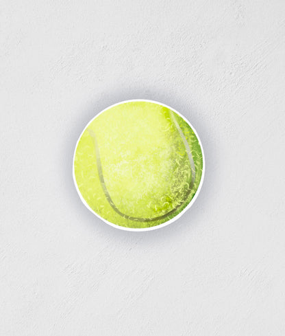 Waterproof Tennis Ball Sticker: Hand-Drawn Glossy Decal