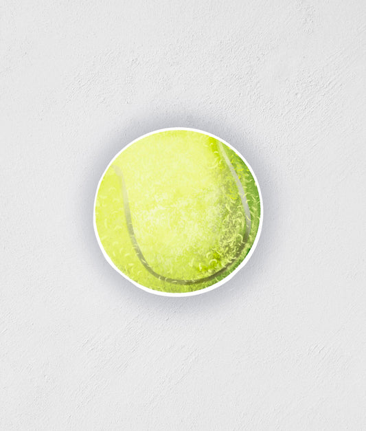 Waterproof Tennis Ball Sticker: Hand-Drawn Glossy Decal