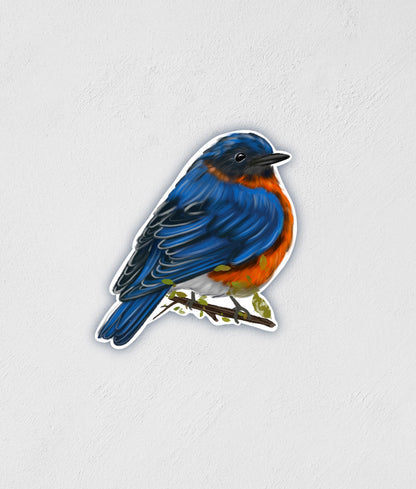 Bluebird Sticker: Waterproof Hand-Drawn Decal for Laptop, Water Bottle