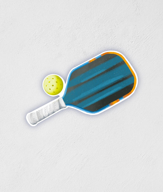 Hand-Drawn Pickleball Sticker: Waterproof Laptop Decal