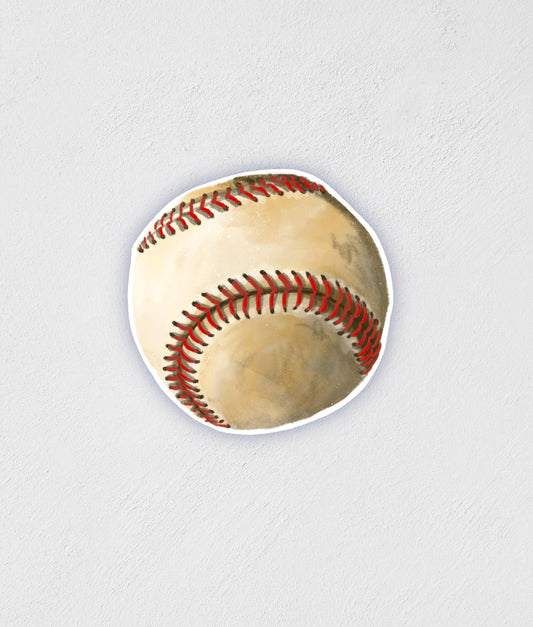 Hand-Drawn Baseball Sticker: Waterproof Gloss Decal