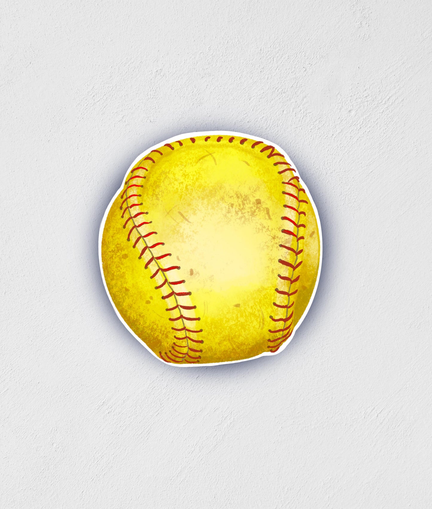 Waterproof Softball Sticker: Hand-Drawn Sports Decal