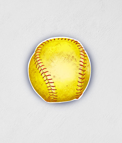 Waterproof Softball Sticker: Hand-Drawn Sports Decal