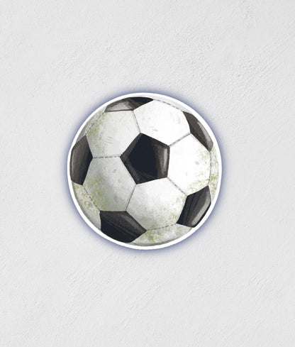 Hand-Illustrated Soccer Sticker: Waterproof Sports Decal