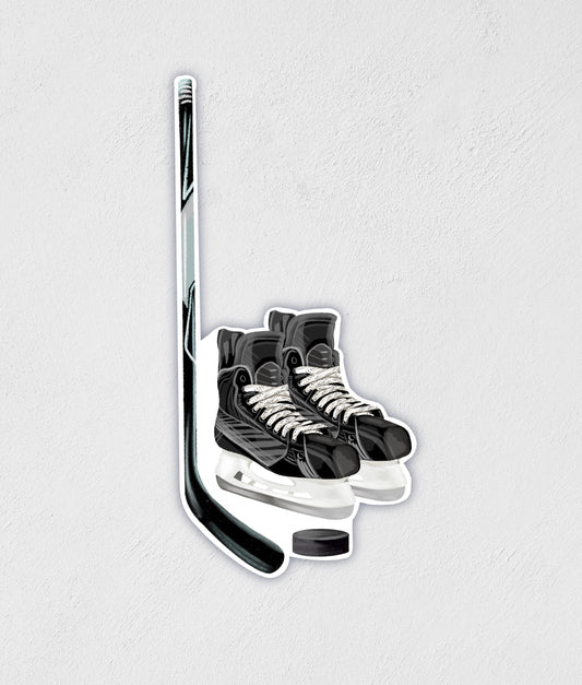Waterproof Hockey Skates Sticker: Glossy Decal, Coach Gift