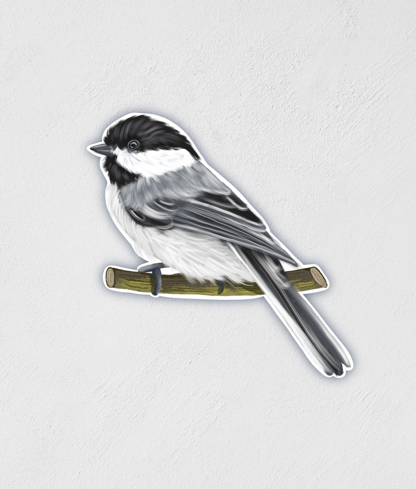 Chickadee Bird Sticker: Waterproof Gloss Decal for Laptop, Car, and Outdoor Gear