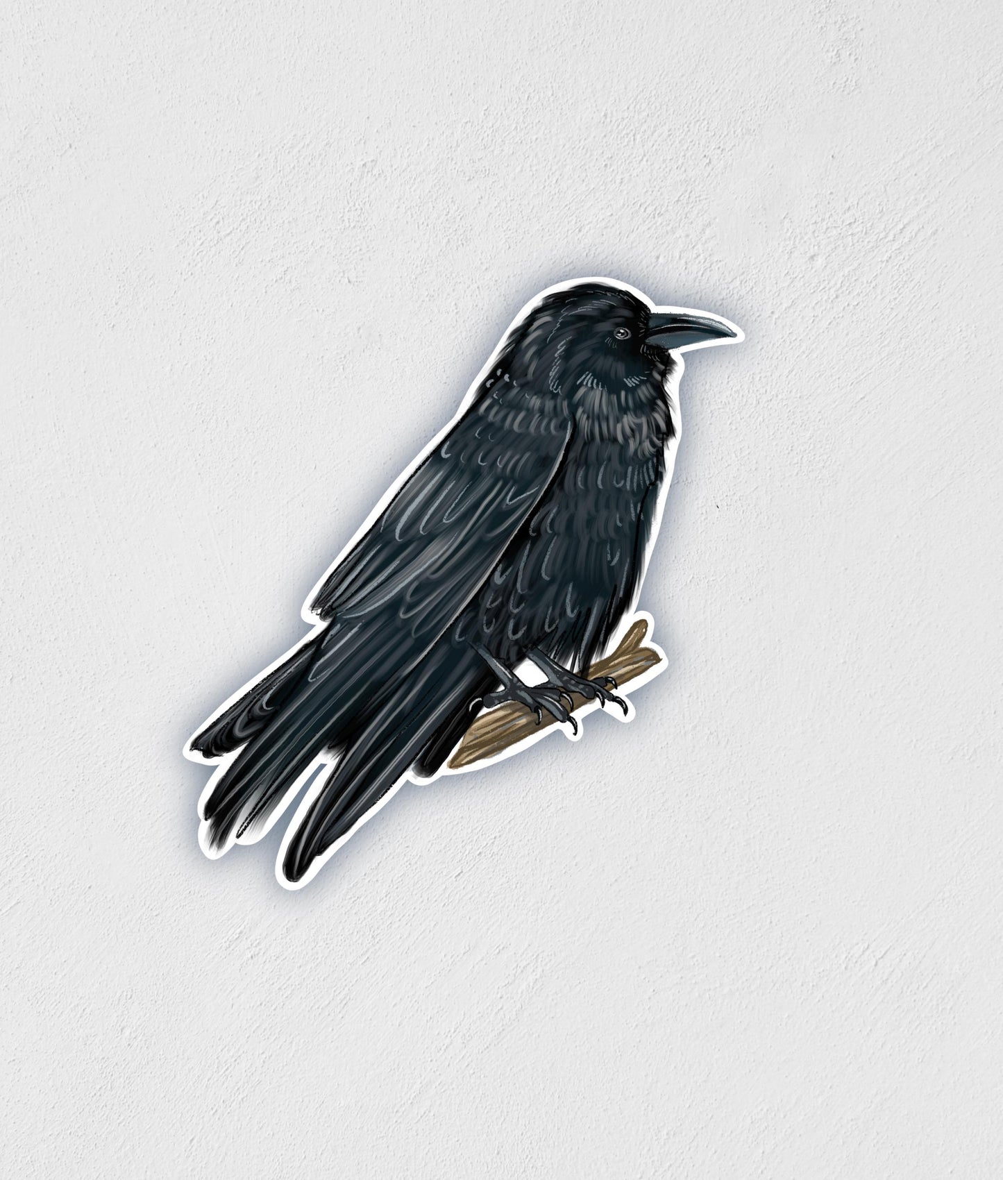 Crow Sticker: Waterproof Bird Decal for Laptop, Car, and Outdoor Gear