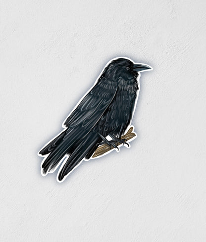 Crow Sticker: Waterproof Bird Decal for Laptop, Car, and Outdoor Gear