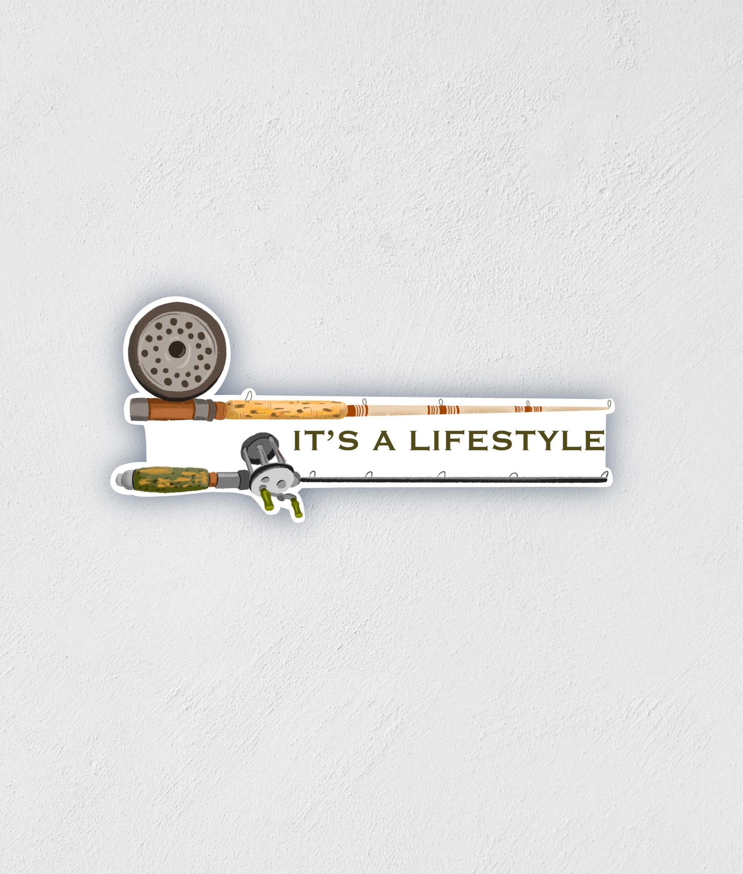 Vintage Fishing Pole Sticker | Waterproof Vinyl Decal