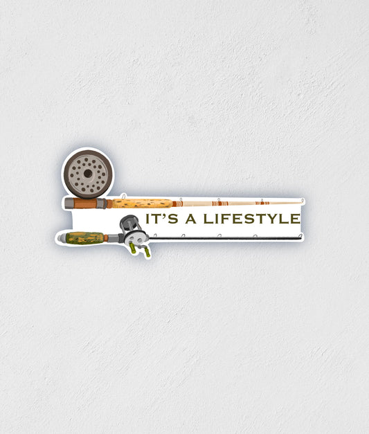 Vintage Fishing Pole Sticker | Waterproof Vinyl Decal