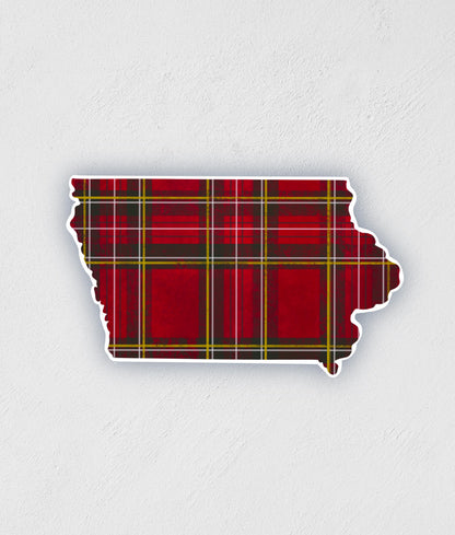 Scottish Plaid Iowa State Sticker: Waterproof Laptop Decal