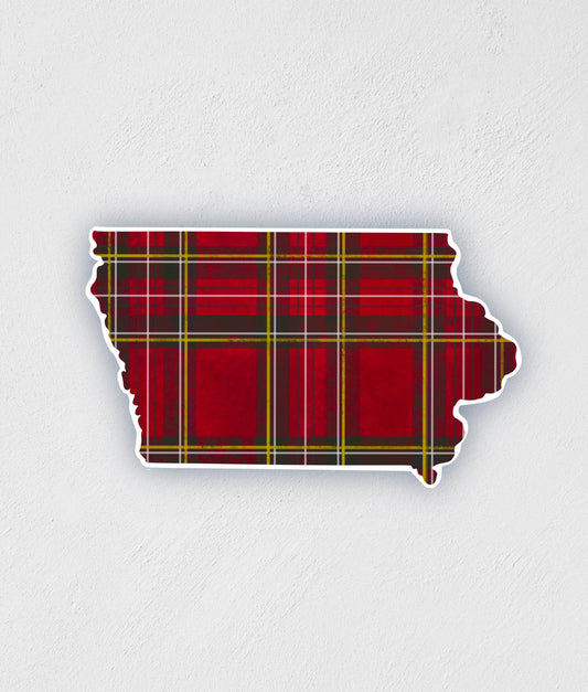 Scottish Plaid Iowa State Sticker: Waterproof Laptop Decal