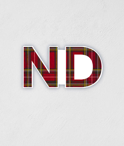 Scottish Plaid ND Sticker: Waterproof Laptop Decal