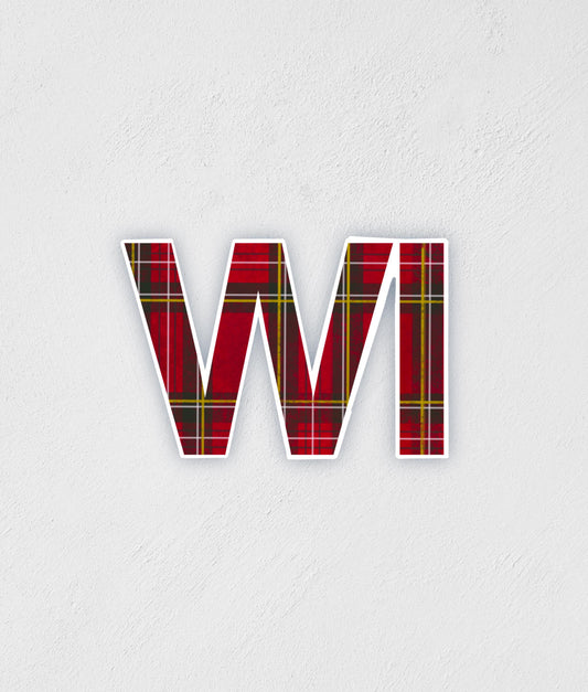 Scottish Plaid Wisconsin Sticker: Waterproof Water Bottle Decal
