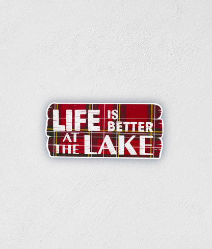 Scottish Plaid Lake Sticker: Waterproof Hand-Drawn Decal