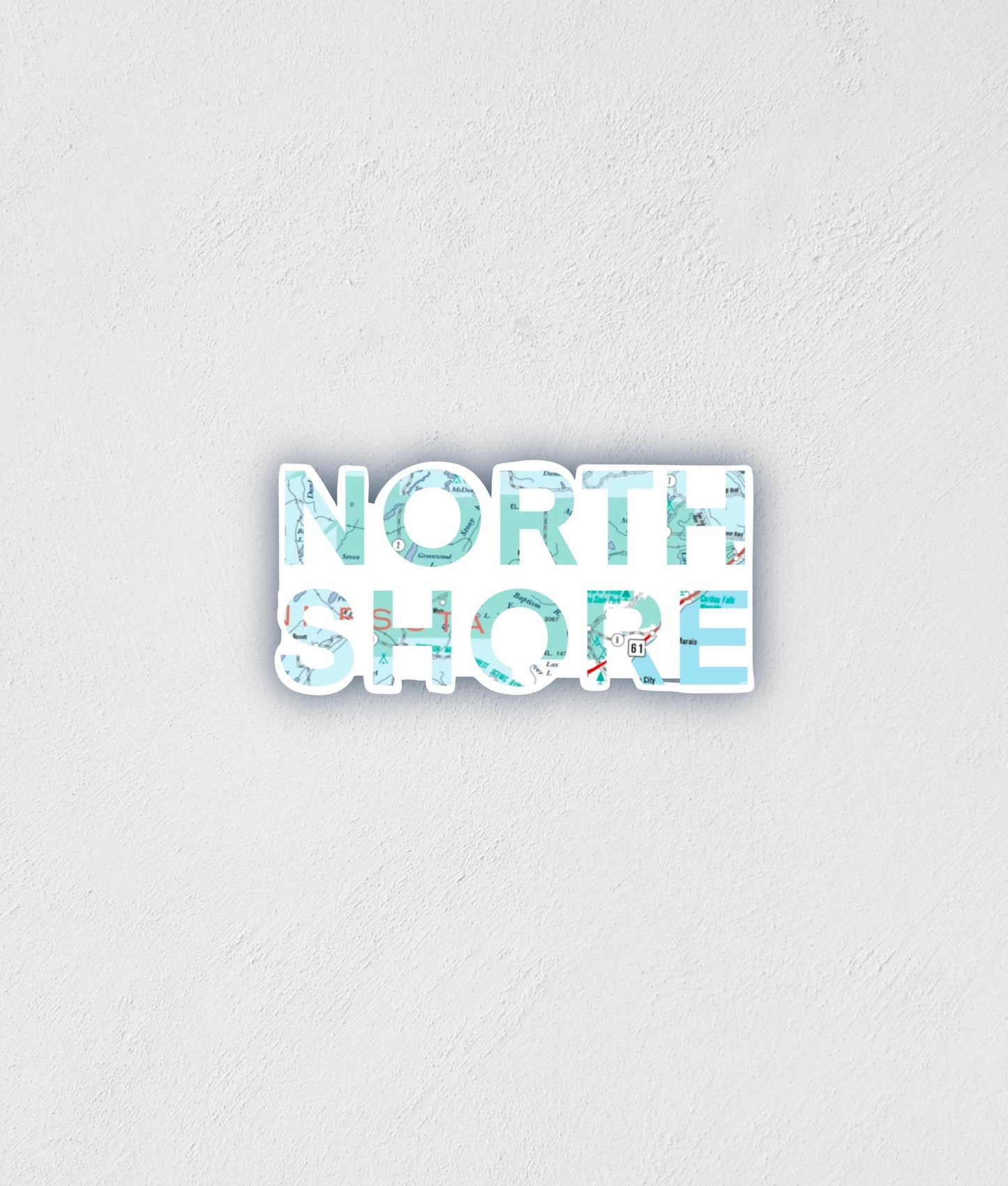 North Shore Map Sticker: Waterproof Hand-Drawn MN Destination Decal