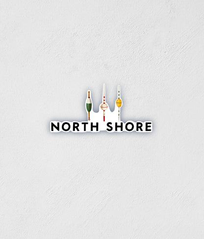 North Shore Bobbers Sticker: Hand-Drawn Waterproof Decal