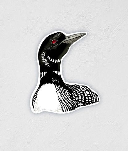 Loon Sticker: Waterproof Decal for Laptop, Water Bottle (3" x 2")