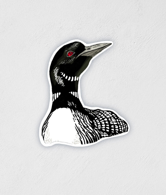 Loon Sticker: Waterproof Decal for Laptop, Water Bottle (3" x 2")