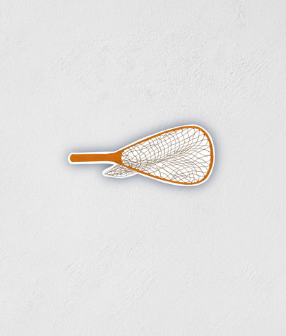 Fly Fishing Net Sticker: Waterproof Fisherman Decal