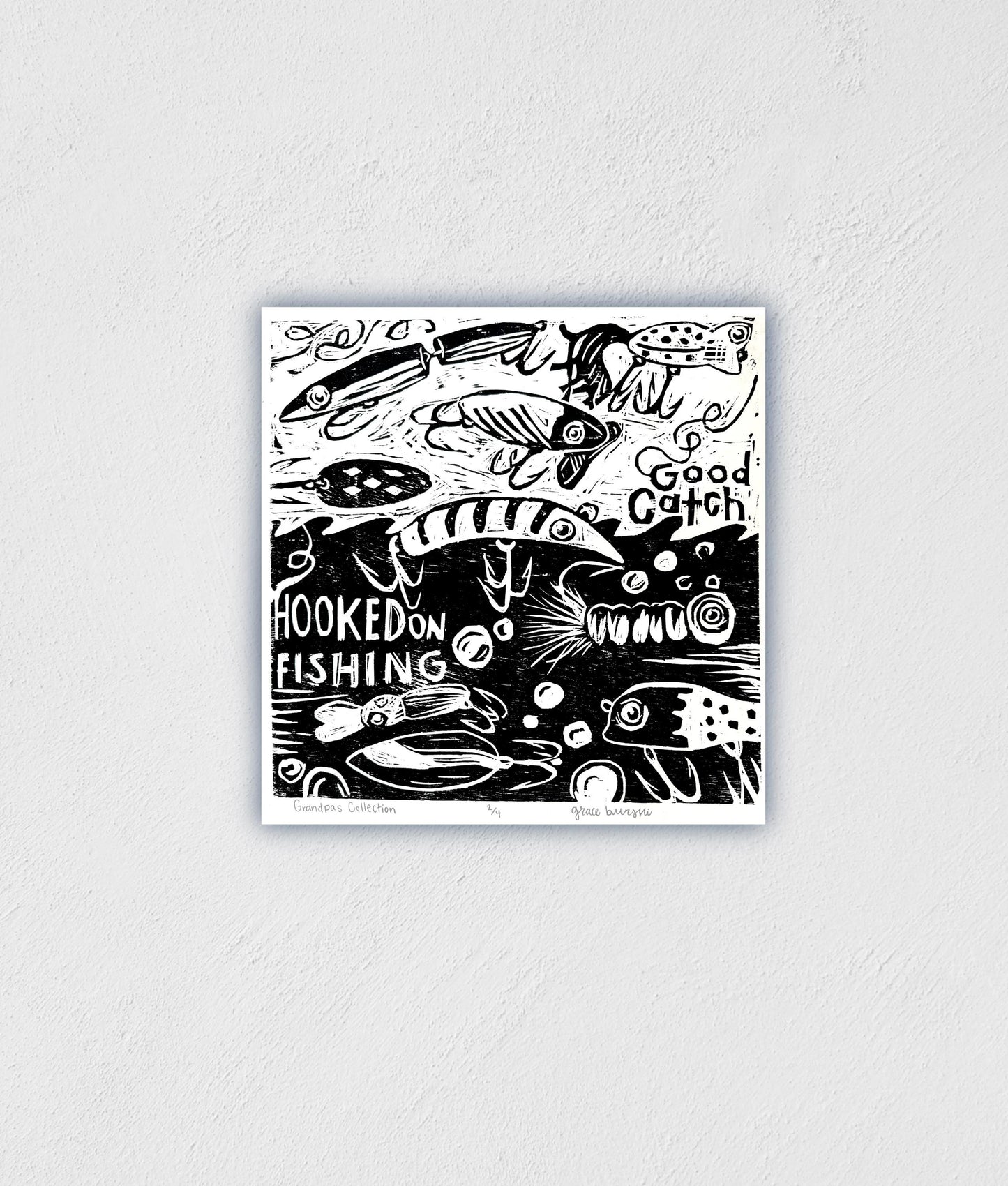 Printmaking Lure Collection Sticker: Waterproof Fish Decal