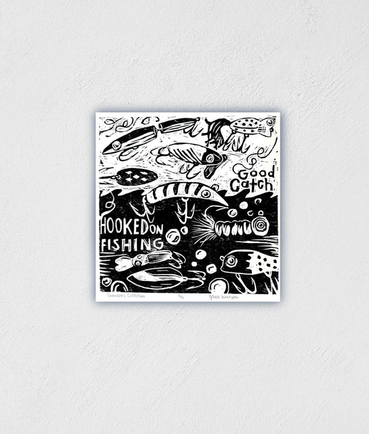 Printmaking Lure Collection Sticker: Waterproof Fish Decal