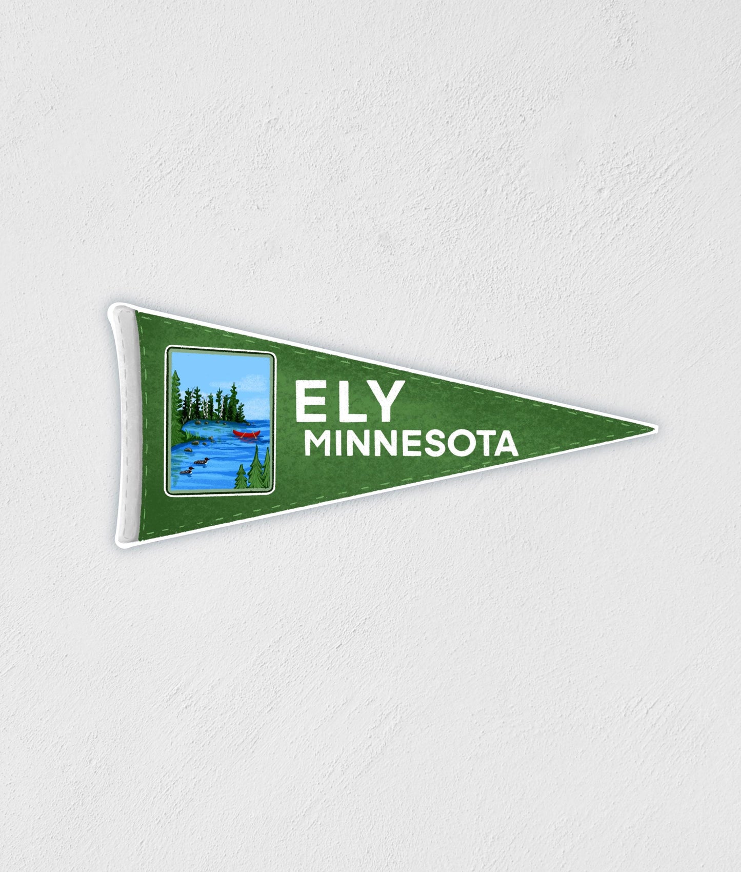 Ely Minnesota Pennant Sticker: Vintage Flag Decal