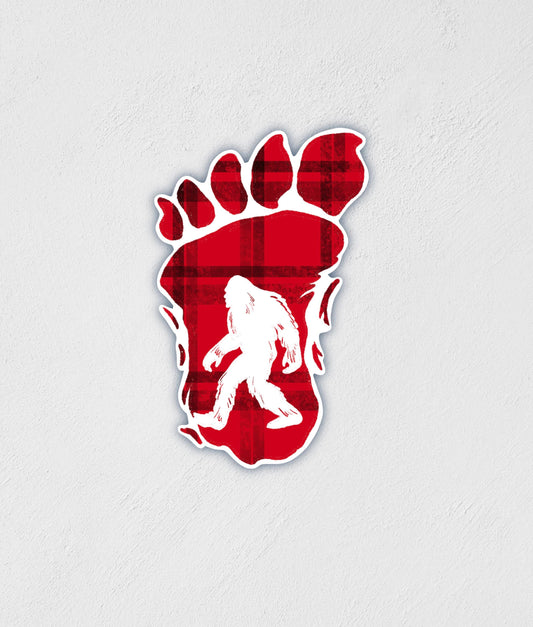 Bigfoot Sticker: Waterproof Plaid Flannel Decal