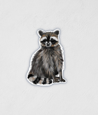 Raccoon Sticker: Waterproof Wildlife Decal, Hand-Drawn