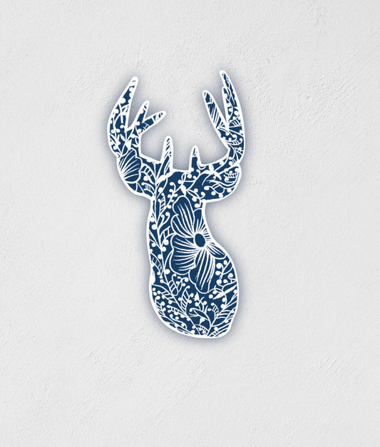 Scandinavian Deer Sticker | Waterproof | Textile Decal | Swedish Design | Hand-Drawn | Water Bottle