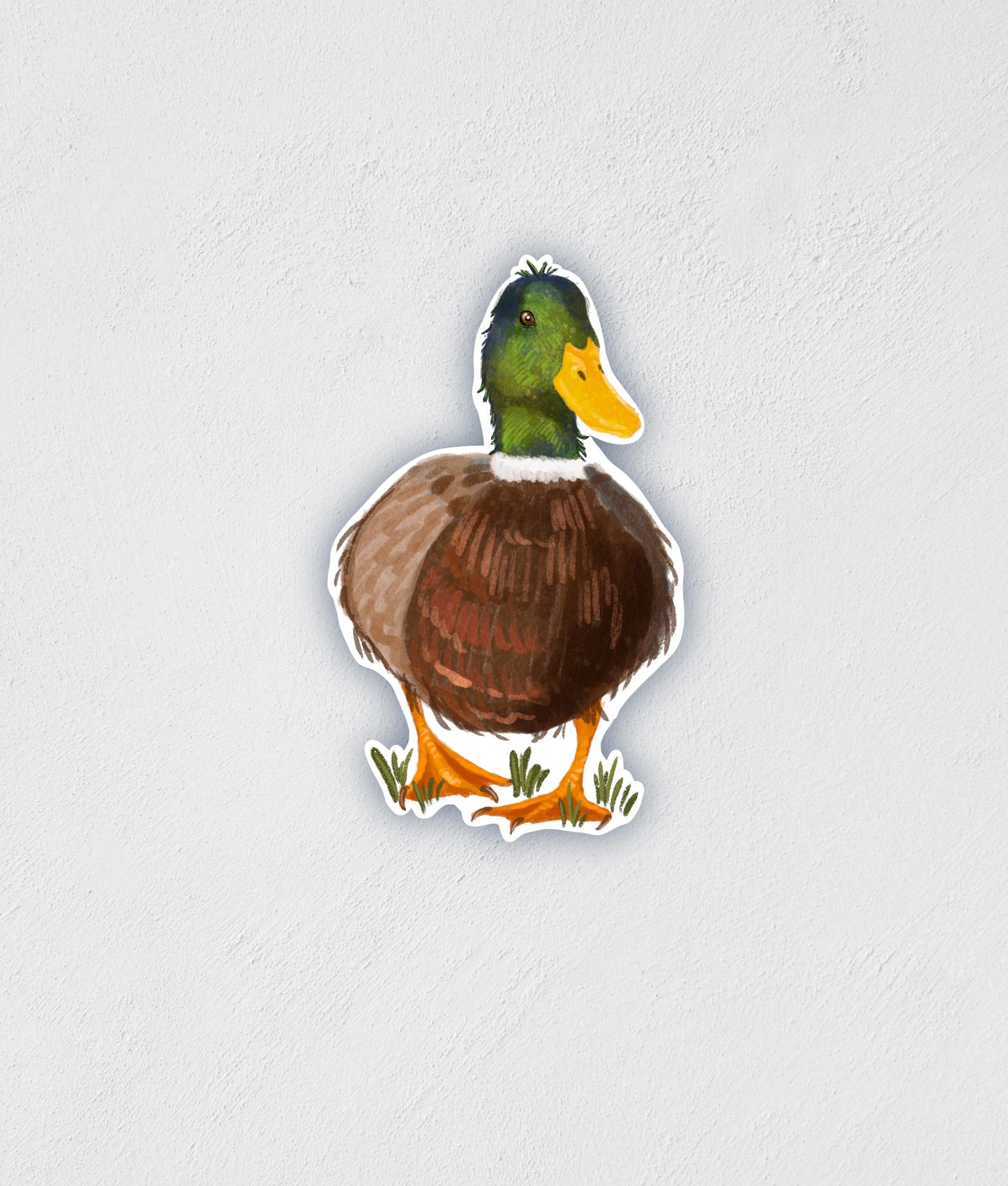 Mallard Walking Sticker | Waterproof | Hand-Drawn Decal | Duck Sticker | Birthday Gift | Little Rocks Design
