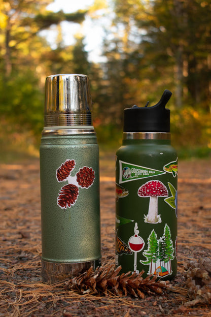 Flying Canadian Goose Sticker: Waterproof Hand-Drawn Decal