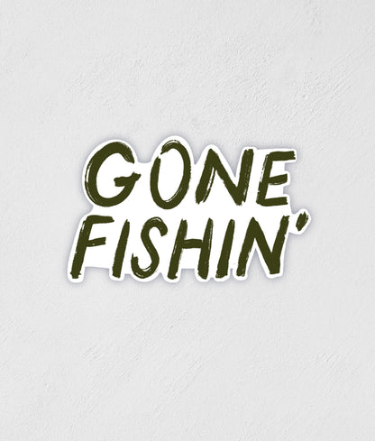 Gone Fishin' Sticker | Hand-Drawn | Waterproof Decal | Fishing | Outdoor Sticker | Little Rocks Design
