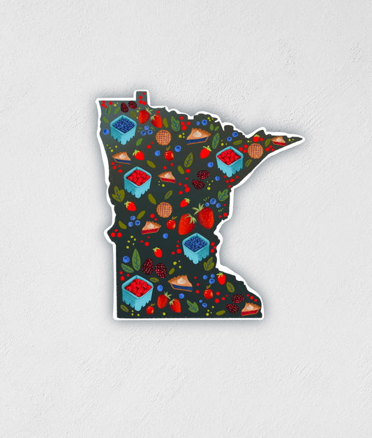 Berries MN State Sticker: Waterproof Laptop Decal