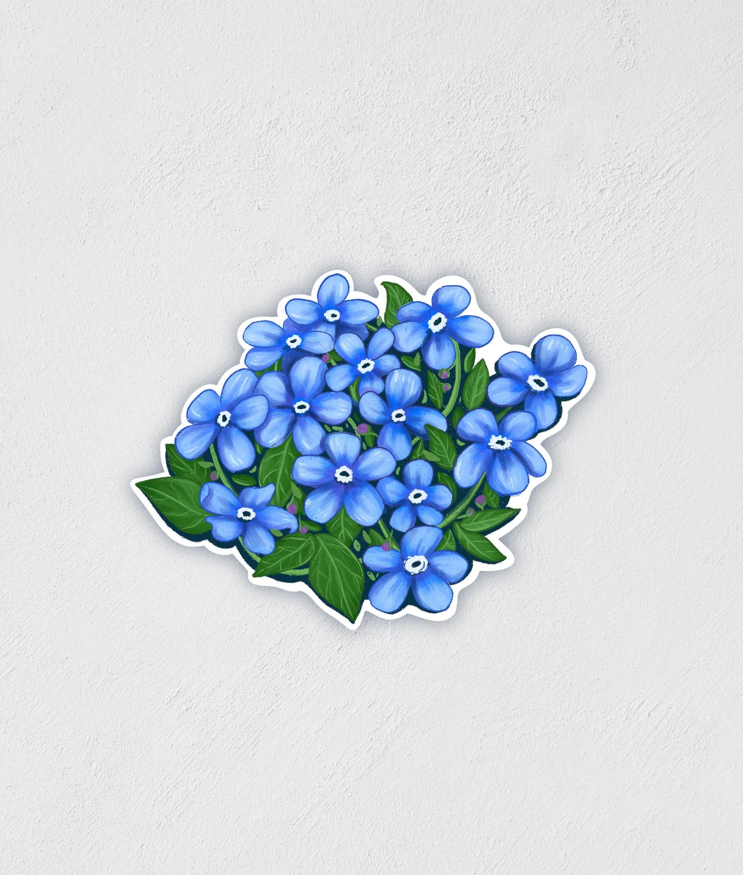 Forget Me Nots Flower Sticker: Waterproof Hand-Drawn Decal