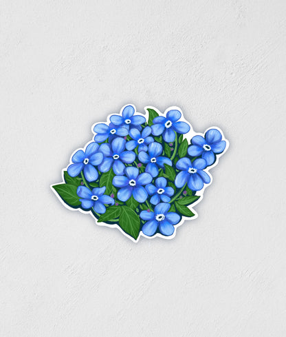 Forget Me Nots Flower Sticker: Waterproof Hand-Drawn Decal