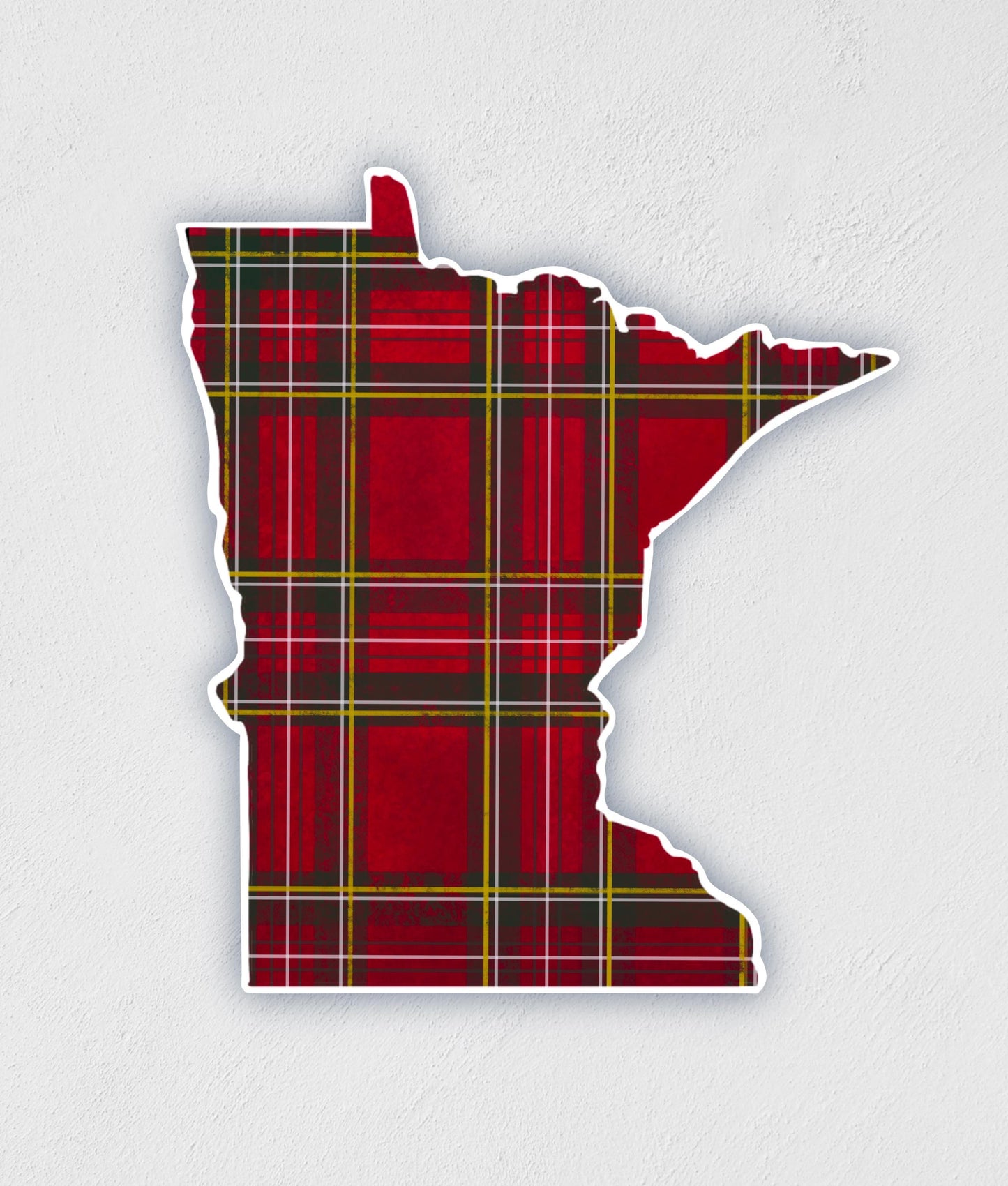 Scottish Plaid MN State Sticker: Hand-Drawn Waterproof Decal