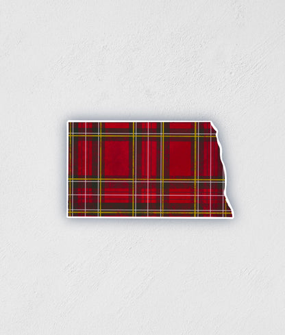 Scottish Plaid North Dakota Sticker: Waterproof ND State Decal