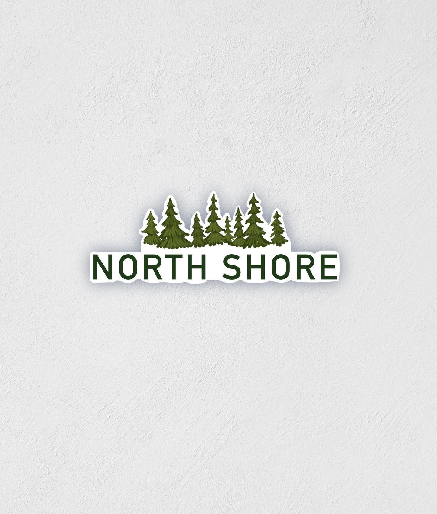 North Shore Trees Sticker | Waterproof | Hand-Drawn | Minnesota Destination Sticker | Little Rocks Design