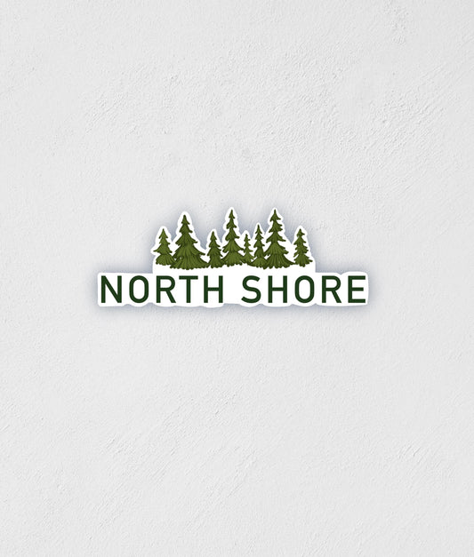 North Shore Trees Sticker | Waterproof | Hand-Drawn | Minnesota Destination Sticker | Little Rocks Design