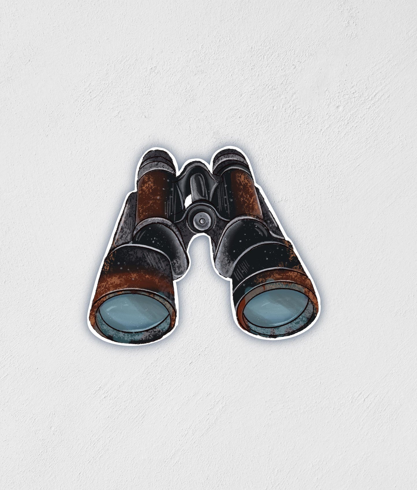 Vintage Binoculars Sticker: Waterproof Hand-Drawn Decal