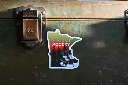 Magnet | MN State of Hockey | Hand-Drawn (3.0" x 2.58")