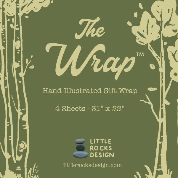 Hand-Drawn Winter Forest Gift Wrap | Holiday Wrapping Paper Sheets