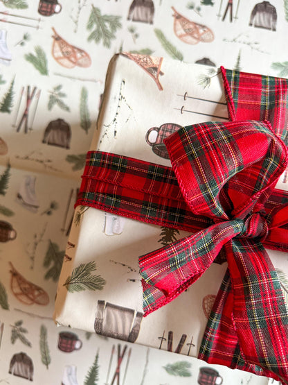 Hand-Drawn Winter Forest Gift Wrap | Holiday Wrapping Paper Sheets